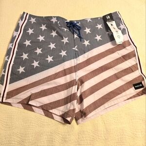 NWT Hurley American Flag Men's Swim Shorts